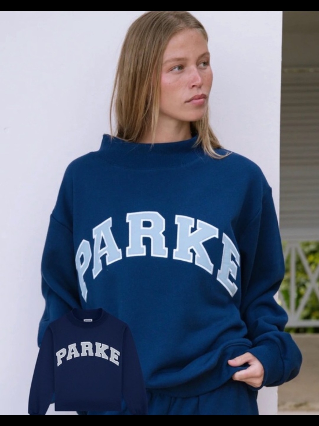 Limited Edition Parke Seabree Navy Mockneck Heritage Sweatshirt L/Lx Rare
